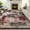 Red/Brown, variant on Washable 5x7 Rug Modern Geometric Floral Rug Machine Washable Non-Slip Carpets Dining Low-Pile Non-Shedding Floor Carpet Brown Red 5x7