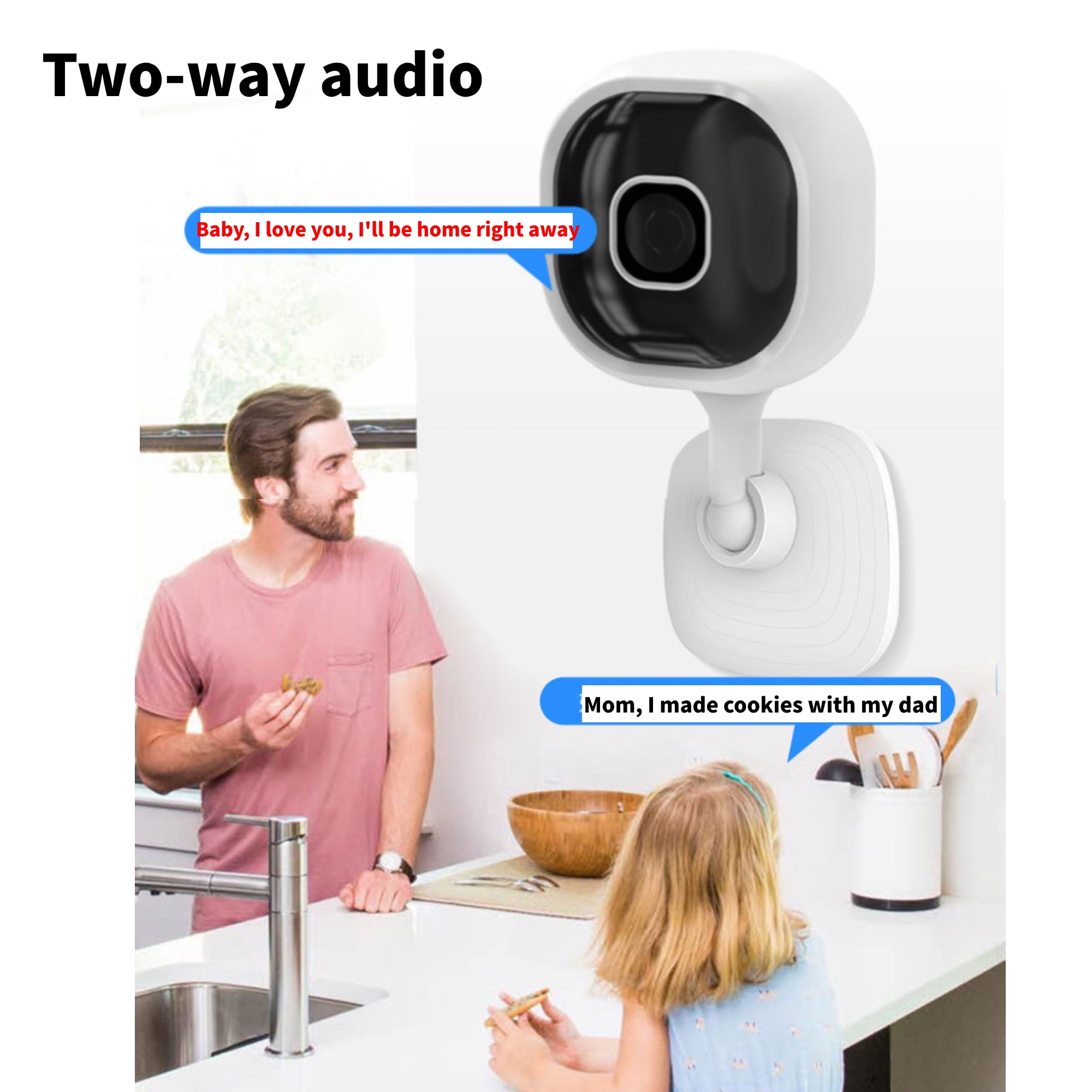 eTone Security Camera Outdoor/Indoor HD Night Vision Wired Home Cam, AI Human Detection, Cloud/SD Card Storage, Derict to WiFi, Two-Way-Audio, Smartphone Control, Black