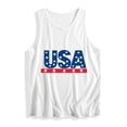 thumbnail image 5 of Xdegoge Patriotic USA Stars and Stripes Letter Print Tank Top for Women Sleeveless Crewneck Classic Casual Shirt For Independence Day 4th of July Daily Tees Tops, 5 of 5