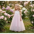 thumbnail image 2 of 2Bunnies Girls' 3T-8Y 3D Flower Petal Tie-Back Bow Maxi Flower Girl Dress, 2 of 4