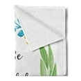 thumbnail image 2 of Be Happy Soft Flannel Fleece Throw Blanket, Writing Surrounded by a Wreath of Watercolor Style Hand-drawn Flowers Artwork, Cozy Plush for Indoor and Outdoor Use, 50" x 60", Multicolor, by Ambesonne, 2 of 5