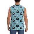 thumbnail image 4 of Kdxio Cute Dog Footprints for Men's Muscle T-shirt,Sleeveless for Workout Running Athletic Gym Lounge Casual, 4 of 7
