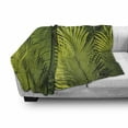 thumbnail image 3 of Nature Soft Flannel Fleece Throw Blanket, Tropical Foliage Pattern with Exotic Leaves Palm Tree Photography Hawaii Greens, Cozy Plush for Indoor and Outdoor Use, 60" x 80", Fern Green, by Ambesonne, 3 of 6