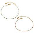 thumbnail image 1 of Paquete de 2 pulseras con cuentas, lindas pulseras de cadena de cuerda con cuentas para mujer, joyería de moda para mujer Adepaton BST3004605-4, 1 of 5