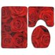 thumbnail image 1 of ABPHQTO Rosas rojas Juego de alfombras de baño de 3 piezas Alfombra de baño Alfombra de contorno y tapa de inodoro ABPHQTO  Cont-CHAPPLE-17782, 1 of 2