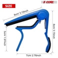 thumbnail image 3 of 5CORE Capo Acoustic Electric Guitar 6 String Quick And Easy Adjustment Classic Clip - Banjo Mandolin Or Ukulele Capotraste Para Guitarra - CAPO BRWG4PCS, 3 of 13