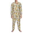 thumbnail image 3 of Sikiie Cute Bee Mens Pajama Set, Soft Warm Long Sleeve Sleepwear, Cozy Button-Down Pjs for Men-XX-Large, 3 of 7