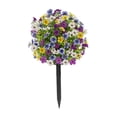 thumbnail image 4 of Estaca de jardín de flores artificial de 24 Arbustos de vegetación para la boda del césped del patio trasero Púrpura amarilla blanca, 4 of 8