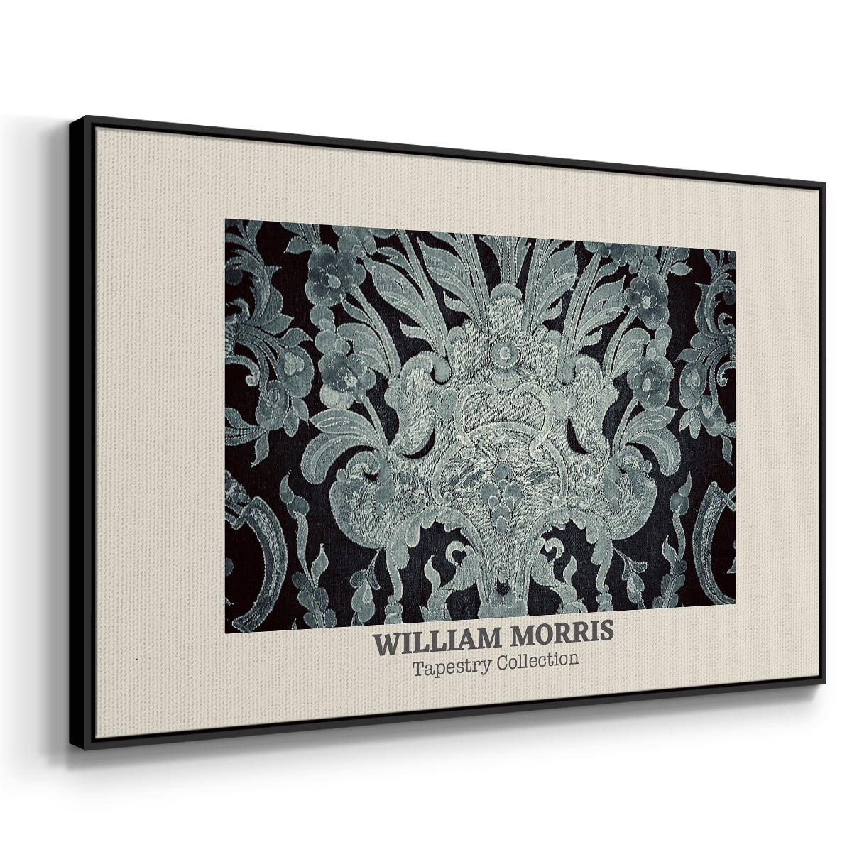 Vintage Abstract Print-XLII Framed in Black Wood Gallery Wrapped Canvas 25 in. x 37 in.