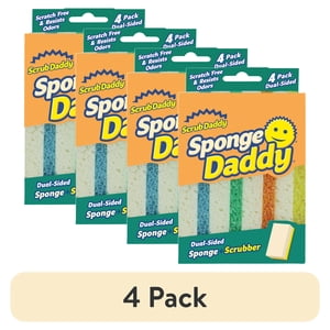 Scrub Daddy Sponge Daddy Non-Scratch Multipurpose Sponges, 4 Pack