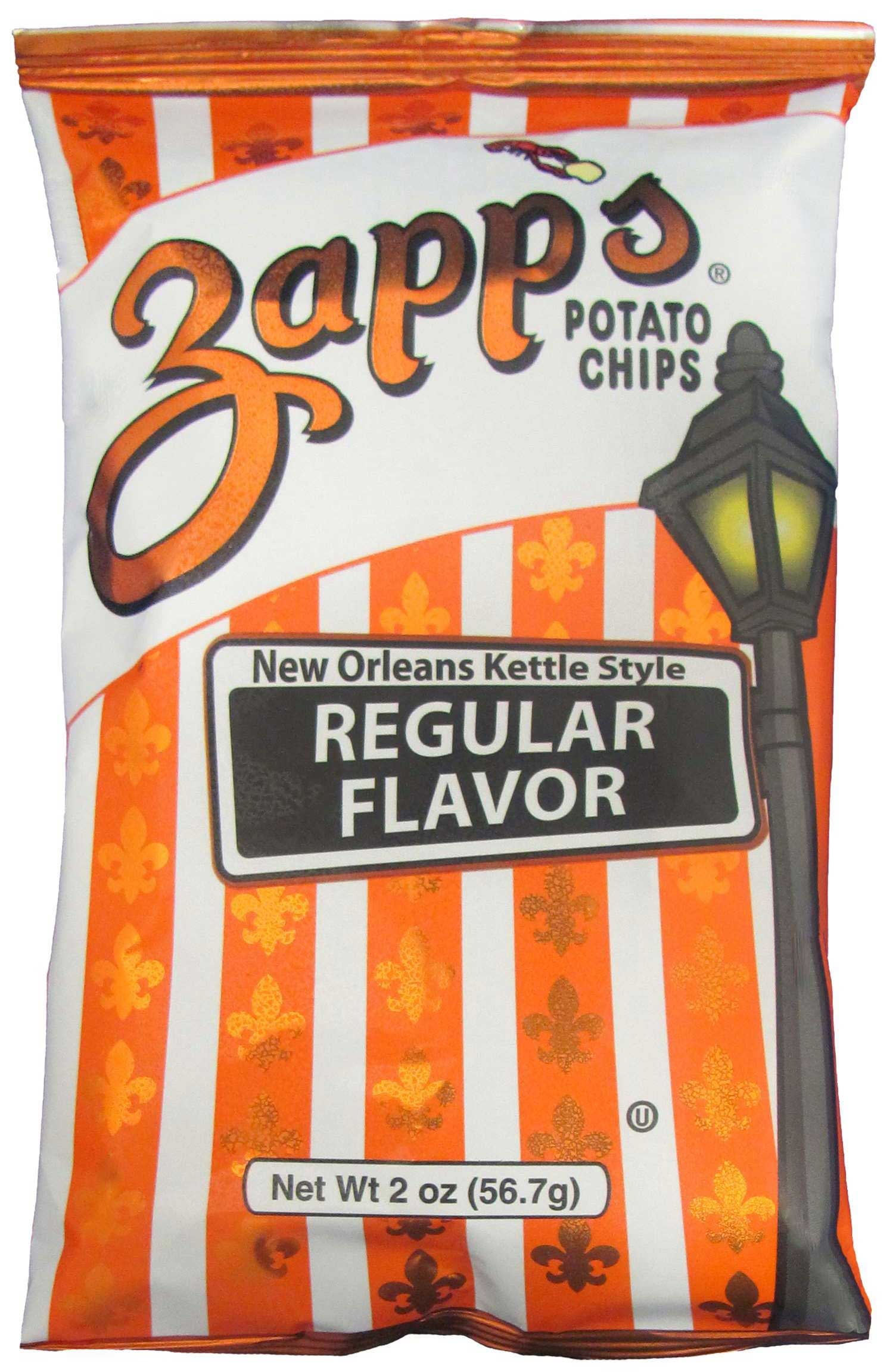 Zapps Regular Flavor Potato Chips, 2 Ounce 25 per case.