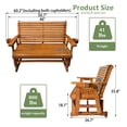thumbnail image 3 of Fortune Candy Outdoor Wood Glider with High Roll Back and Cup Holders, Heavy Duty 800 lbs, 3 of 8