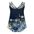 thumbnail image 6 of Riecok Sleeveless Vest for Women Round Neck Sleeveless Summer Loose Printed Casual Loose Suitable for Home and Outdoor Activities Blue XXL, 6 of 7