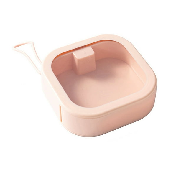 Inteprter Caja de almacenamiento de postizos Protector bucal de plástico Mordedor Estuche de baño Bolsillo Organizador para el hogar Contenedor Almacenamiento y organización del hogar Rosa Inteprter HA062878-02B