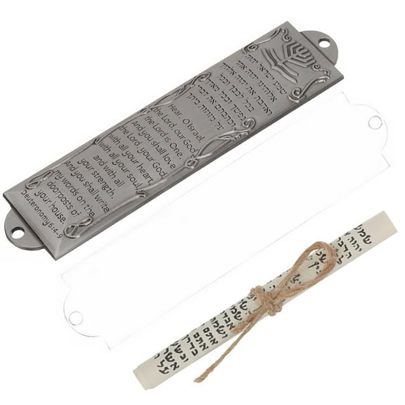 1 Set of Metal Commandment Mezuzah Front Door Mezuzah Religious Gatepost Mezuzah With Scroll