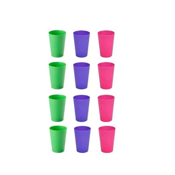 5.8x3.7x2.8In Durable Drinking Cups,12Pcs QZS Lightweight Plastic Glasses for Kids,730ml/24oz Shatter-Proof Plastic Cups for Thanksgiving