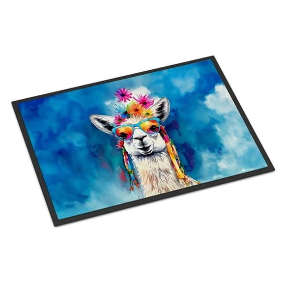 Carolines Treasures DAC4004MAT 18 x 27 in.  Hippie Animal Llama Doormat
