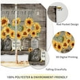 thumbnail image 4 of Vintage Sunflower Floral Kitchen Curtains Rustic Flower Inspirational Small Short Cafe Window Curtains Wooden Country Bathroom Living Room Bedroom Drapes Treatment 2 Panels (27.5x36 Inch), 4 of 6