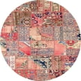 thumbnail image 1 of Ahgly Company Indoor Round Abstract Dark Salmon Pink Patchwork Area Rugs, 5' Round, 1 of 6