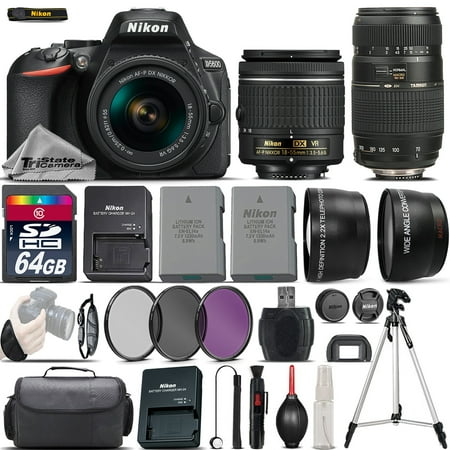 Nikon D5600 Digital SLR Camera + 18-55mm VR + 70-300mm + Extra Battery +  (Best 35mm Slr Camera For Beginners)