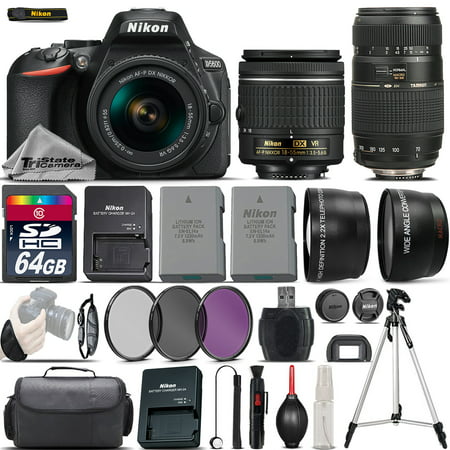 Nikon D5600 Digital SLR Camera + 18-55mm VR + 70-300mm + Extra Battery + 64GB