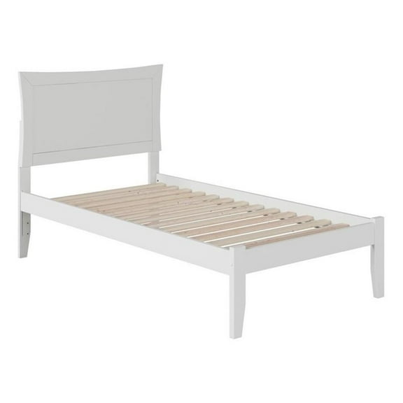 Leo & Lacey Solid Wood Twin Platform Bed with USB Charging Station in White