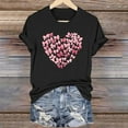 thumbnail image 2 of FDGIU Women's Valentine's Day Short Sleeve Shirt - Cute Heart Print Crew Neck Soft Casual Summer Top, 2 of 6