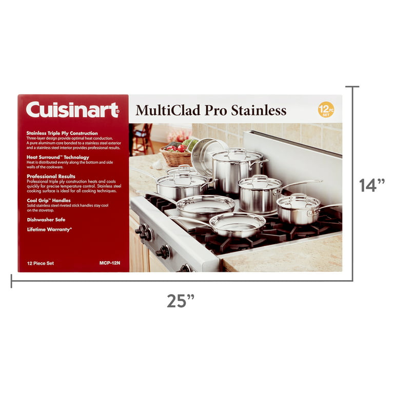 Cuisinart MultiClad Pro Triple-Ply Stainless Steel 12-Piece Cookware Set