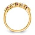 thumbnail image 3 of 14k Yellow Gold Diamond & Ruby Gemstone Wedding Band 'S' Wave Anniversary Ring 3/4 TCW, 3 of 4
