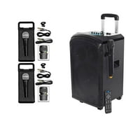 Rockville ROCKnGo 8" Portable Rechargeable Bluetooth PA Speaker+(3) Microphones