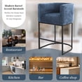 thumbnail image 3 of ClinQ Counter Height Bar Stool Set of 4, 26 in Fabric Upholstered Seat, Metal Legs for Indoor Dining Room and Kitchen Island, Blue, 3 of 6