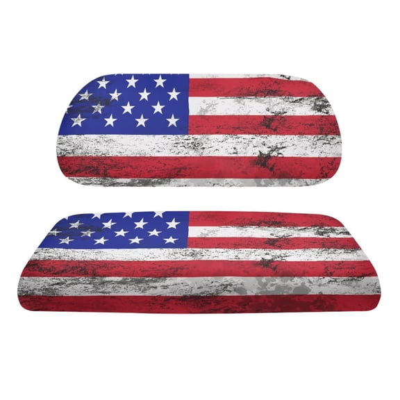Uorisanigo Retro American Flag Golf Cart Seat Cover Anti-Slip Golf Cart Replacement Front Seat Adjustable Straps Cart Seat Cushion Covers Golf Cart Accessories Easy to Install