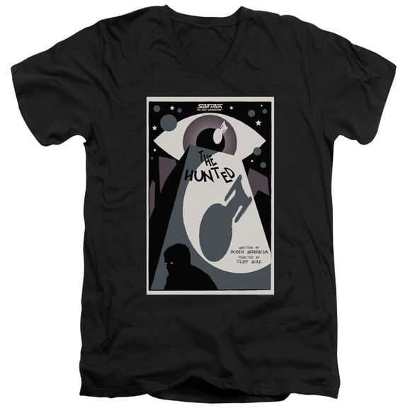 Star Trek Tng Season 3 Episode 11 Adult V-Neck 30/1 T-Shirt Black