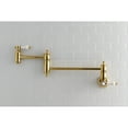 thumbnail image 2 of Kingston Brass KS3102BPL Bel-Air Wall Mount Pot Filler Kitchen Faucet, Polished Brass, 2 of 5