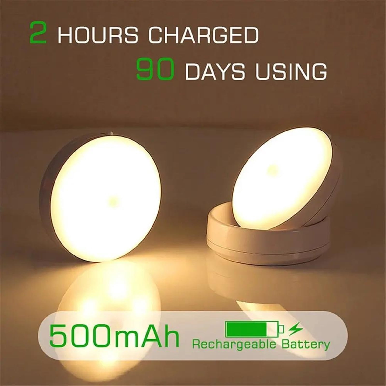 For Home Rechargeable Under Cabinet Light Wireless Closet Night Lamp 360 Rotated PIR Motion Sensor Wall Lamps