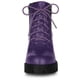 thumbnail image 2 of Botines De Combate Talón De Bloque Cremallera Lateral Punta Redonda Para Mujer Morado 37, 2 of 6
