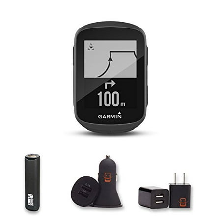 Garmin Edge 130 - Compact, Easy-to-use GPS Bike Computer, Unit Only, With PowerBank, USB Car Charger, USB Wall