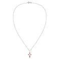 thumbnail image 4 of Unisex Cross Red Coral 5 Sterling Silver Religious Necklace - 18 inch, 4 of 6