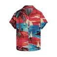thumbnail image 4 of Yteetum Men's Hawaiian Shirt Short Sleeve Floral Button Down Lapel Hawaiian T Shirts Mens Casual Plus Size Hawaiian Palm Tree Print Qucikly Dry Short Sleeve Shirts Summer Vacation Beach Tee Shirts, 4 of 5