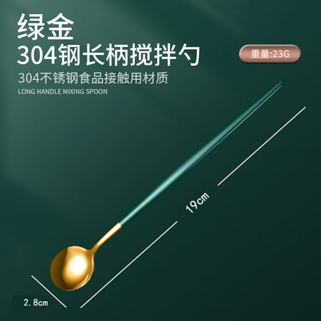 

2pcs Stainless Steel Coffee Stirring Spoon Long Handle Spoon Creative Bar Blending Ice Spoon Dessert Spoon