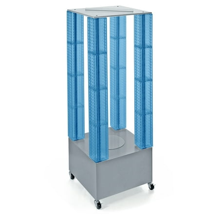 

Azar Displays 700228-BLU Blue Multi-Tower Pegboard Floor Display on Wheeled Base. Panel Size: 4 W x 48 H