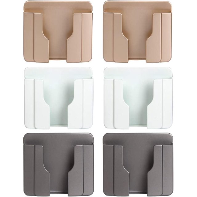 RV 6 Piezas Caja de Almacenamiento de Control Remoto Adhesiva Dorada/Blanca/Gris, Soporte para Teléfono de Pared Sin Daños, para Caja de Almacenamiento de Control Remoto, Soporte para Teléfono de Pared Rojo Verde