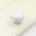 thumbnail image 2 of KYAIGUO Cabinet Knobs Heart-Shaped Door Pulls Kitchen Ceramic Knobs for Dresser Drawers No Punching Knobs 2PCS(White), 2 of 5