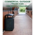 thumbnail image 4 of Esheno Commercial Trash Can 15 Gallon Metal All Weather Resistant for Outdoor Use Park School Black, 4 of 7