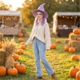 thumbnail image 2 of JULMCOMO Halloween Witch Hat for Women Knitted Wide Brim Foldable Soft Pointed Wizard Hats Masquerade Costumes Cosplay Party Accessory Purple, 2 of 6