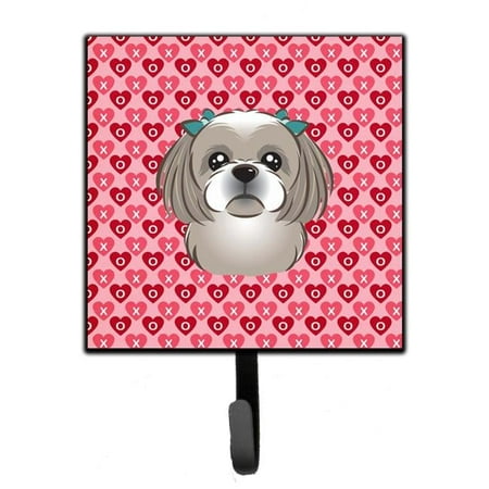 Gray Silver Shih Tzu Hearts Leash or Key Holder