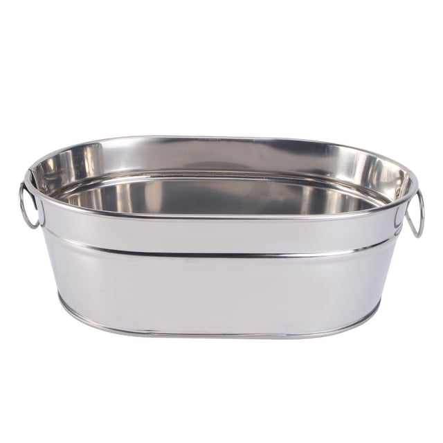 Bucket Ice Metal Galvanized Tub Beveragedrink Oval Storage Planter Tub Flower Cooler Rustic Buckets Beermini Bins