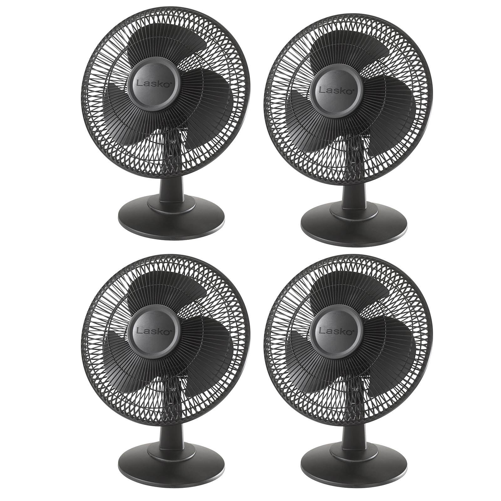 Lasko 12" 3 Speed Portable Oscillating Small Floor or Table Fan, Black