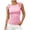 Pink, variant on Tank Tops for Women Sleeveless Solid Color Bateau Neck Lace Up Shoulder Ruffle Detail Casual Blouse