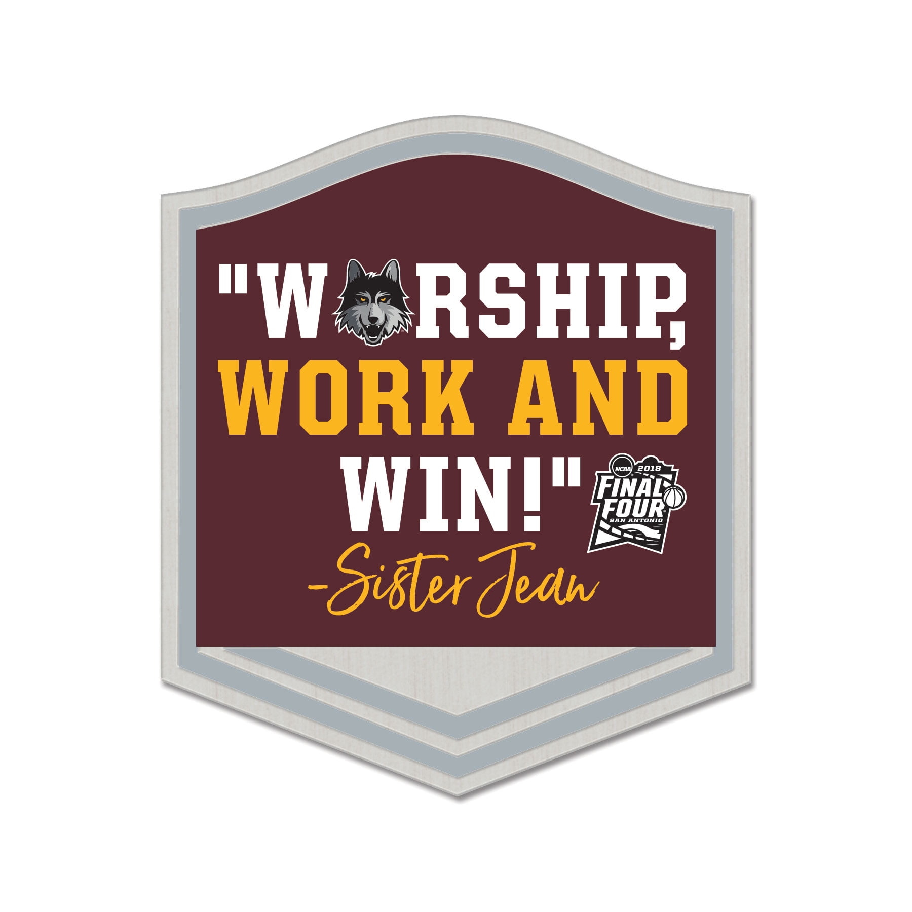 Loyola Chicago Ramblers Wincraft 2018 Ncaa Men S Basketball Tournament Final Four Bound Sister Jean Pin Walmart Com Walmart Com